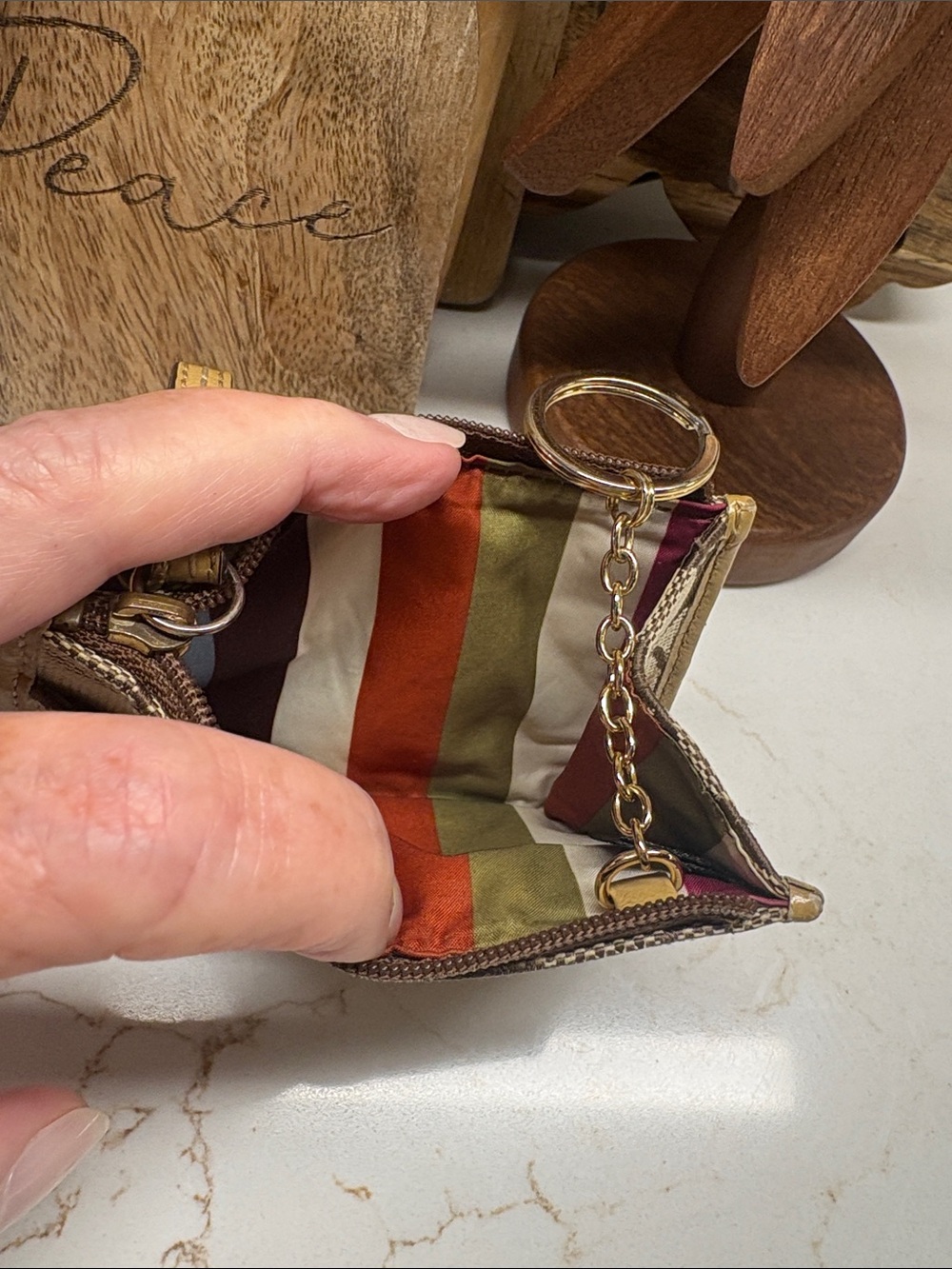 Coach Legacy Stripe Card Holder/Coin/Change Purse